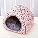 CHONGWU1 Lit pour Animaux Maison en Forme De Maison avec Tapis De Porte Pliable Chenil Lit pour Chien, Maison De Chat pour Petits Chiens Cage Moyenne