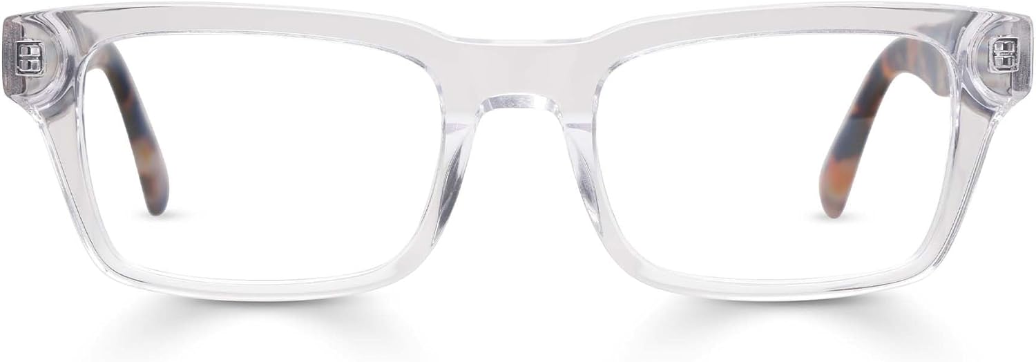 eyebobs - Fare N Square | Premium Reading Glasses for Men and Women | Square Frame for Wide Faces | Available in 0.0x - 4.0x