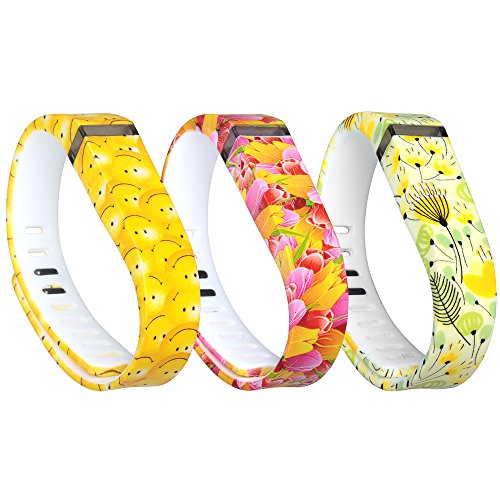 I-SMILE 3PCS Replacement Bands with Metal Clasps for Fitbit Flex/Wireless Activity Bracelet Sport Wristband/Fitbit Flex Bracelet Sport Arm Band (Style 3, Small)