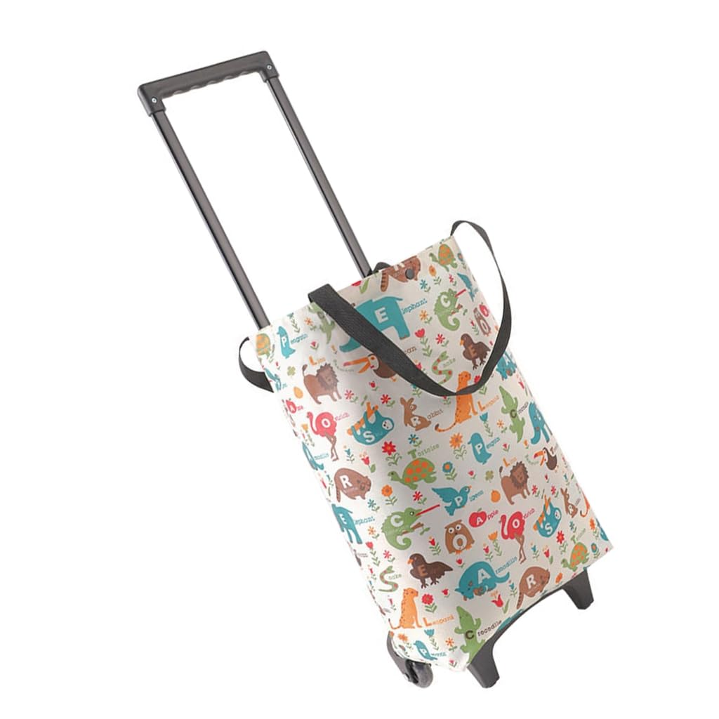 Sturdy Portable Grocery Cart Bag Spacious Waterproof Shopping Bag with Wheels For Household And Outdoor Use