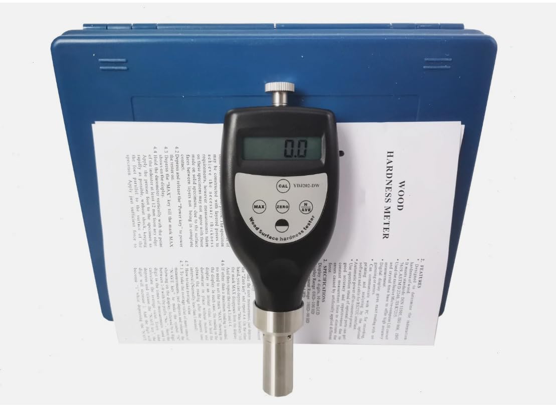 Portable Wood Hardness Tester with 0HD~100HD Display Range ≤±1HD Accuracy Peak Function for Wood Furniture Lumber Surface Tests