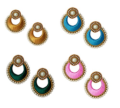 Tia Crafts Handmade Non-precious Base Metal and Pearl Chand Bali Earrings for Women (B07RJWR9S1) Amazon Price History, Amazon Price Tracker