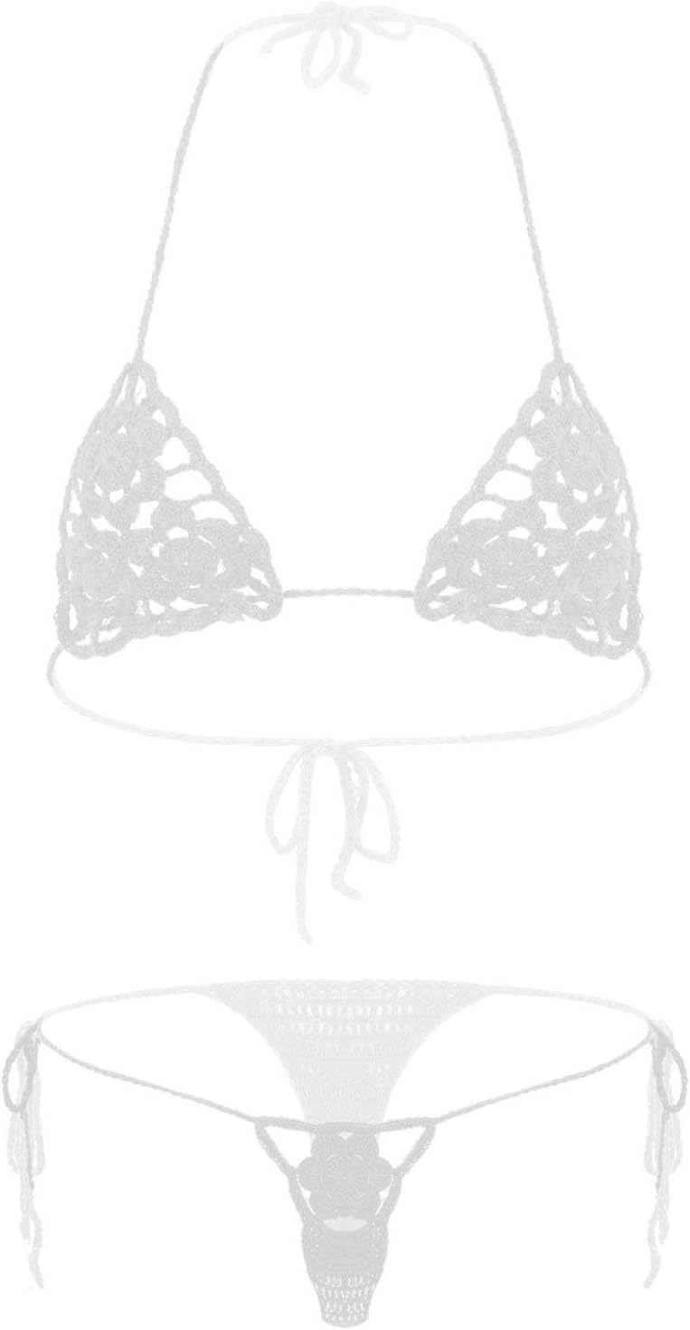 YiZYiF Womens Handmade Micro Bikini Set Crochet G Thong String Sexy — free download