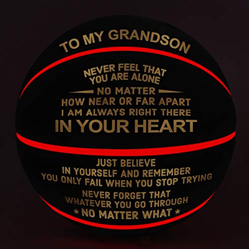 Kwood Engraved Light Up Basketball - I Will Always Love You - Personalized Led Basketball Indoor/Outdoor Game Ball For Son Grandson Gift For Grandson #TOP1