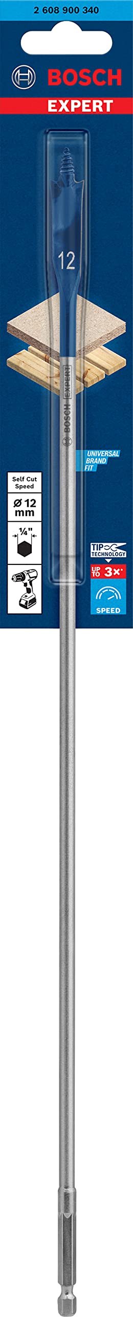 Bosch Professional 7x Set de brocas fresadoras planas Expert SelfCut Speed (para Madera blanda, Aglomerado, Ø 16-32 mm, accesorios Taladro de impacto rotativo) — view 36