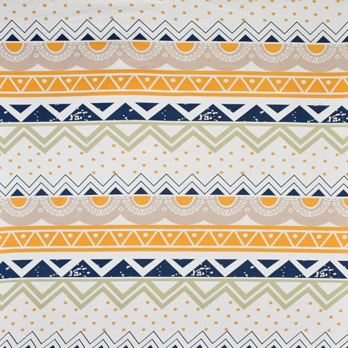 Image of Dahlia Elastic Fitted Glace Cotton California King Size (84x72x Upto 8 Inches) Bedsheet with 2 Pillow Covers-200TC (Zigzag, Cream Color)