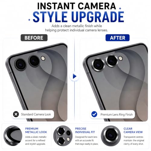 Image of FIRST MART Camera Lens Protector for Samsung Galaxy Z Flip 8 | Black AR+AF Camera Rings with Auto-Align Frame, 9H Tempered Glass, Scratch Resistant, Case-Friendly | Pack of 1
