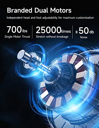 Koorlian K145 Twin Xl Adjustable Bed Frame, Ergonomic Bed Base With Head And Foot Incline, Zero Gravity, Wireless Remote, Quiet Motor, 12 Inch Legs For Storage, 5-Minute Assemble, Split King #TOP3