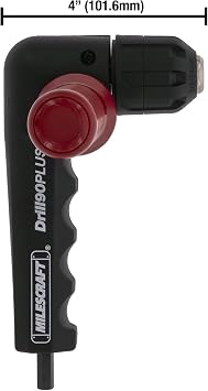 Milescraft 1304 Drill90PLUS - Right Angle Drill Attachment with 3/8 inch Chuck and 6-Sided Hex Shank - 90 Degree Drilling Adapter with Dual Handles for Tight Spaces
