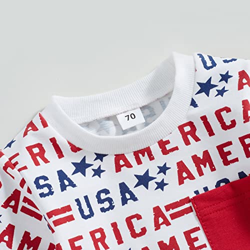 Pengnight 4Th Of July Baby Boy Outfit Letter Print T-Shirt Top American Flag Printed Shorts Set Independence Day Clothes #TOP2