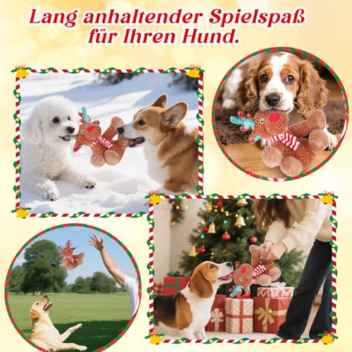 Generisch Quietschendes Hundespielzeug, Plüsch Welpenspielzeug, Robustes Interaktives Hundespielzeug für kleine und große Hunde, Langlebiges Kauspielzeug für Hunde, Gegen Langeweile