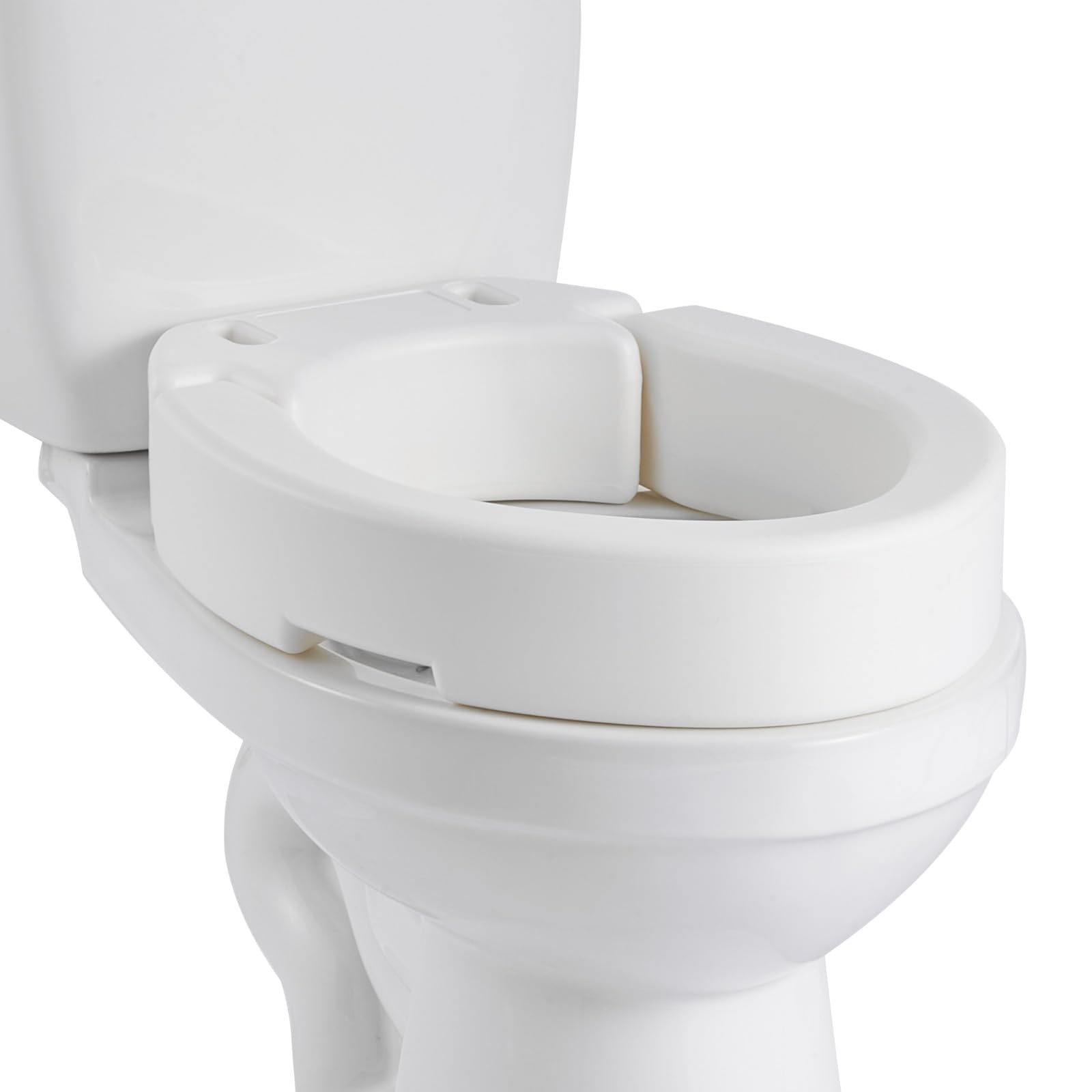 VEVOR Raised Toilet Seat, 300 lbs Load Capacity, 3.5-Inch Lift Height, Commode Elevated Toilet Seat Riser with Enlarged Opening for Seniors, Elderly, Handicap, Disabled, Adults, Fits Elongated Bowl