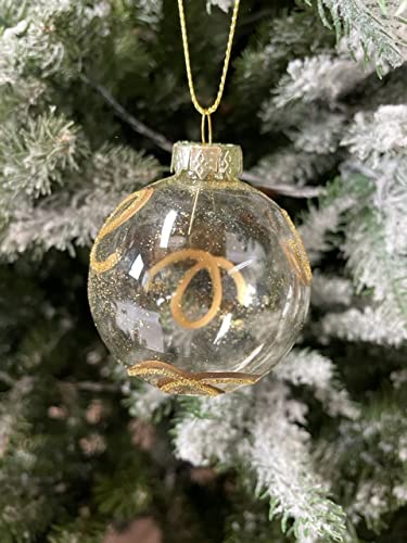 MC-Trend Lot de 12 boules de Noël élégantes en verre de luxe Ø 6 cm Doré
