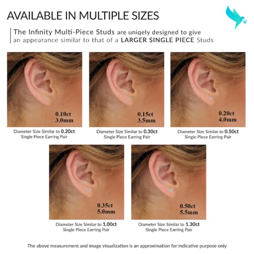 Boucles d'oreilles Multi-Stud en diamant éco-responsable, le cadeau éthique - 3