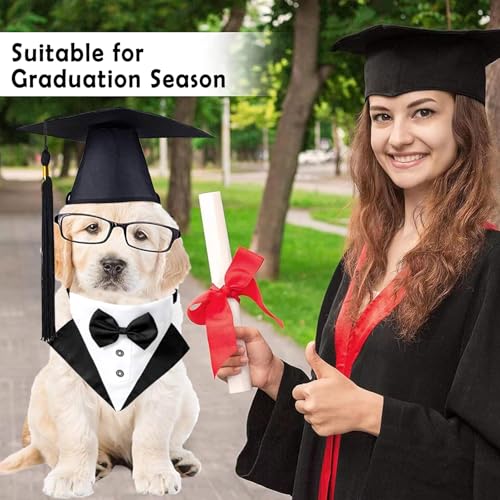 Disfraz de Graduación para Perro con Gorro y Pajarita Mediano miniatura 2