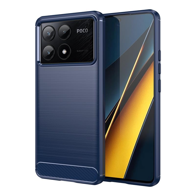 Image of Hybrid Carbon Fiber Back Case for Poco X6 Pro (Blue)