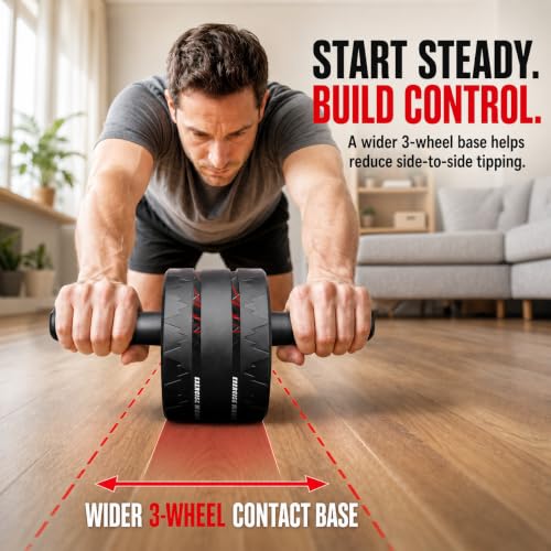 Image of VINSGUIR Ab Roller Wheel, Abs & Core Workout Equipment for Home Gym with Knee Pad Accessories, Abdominal Wheel for Full-body Strength Training