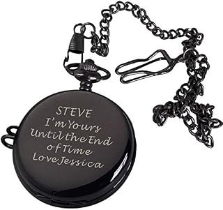 Personalised Engraved Pocket Watch Fathers Day Gift, Graduation End of Term Thank You Teacher Gift, Birthday, Wedding Gift Best Man Usher