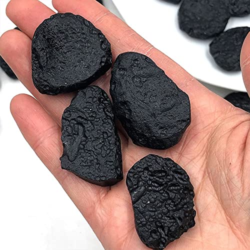 Météorite tchèque pendentif d'exception en tektite noire brute 100g