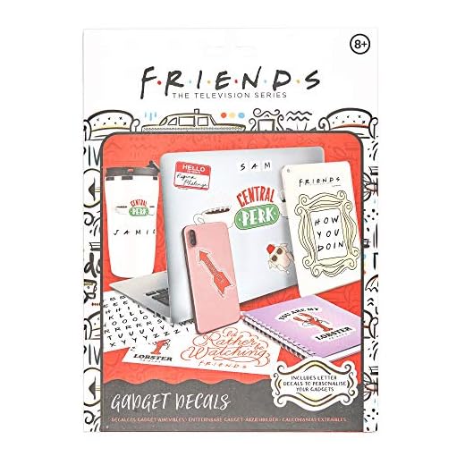 Paladone Products RD-RS460797- Friends Pegatinas - 4 láminas de pegatinas para ordenador, impermeables y reutilizables.