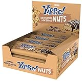 barritas veganas weider  WEIDER Yippie! Nuts, Barrita de Proteína, Caramel-Peanut Butter (12 x 45 g)