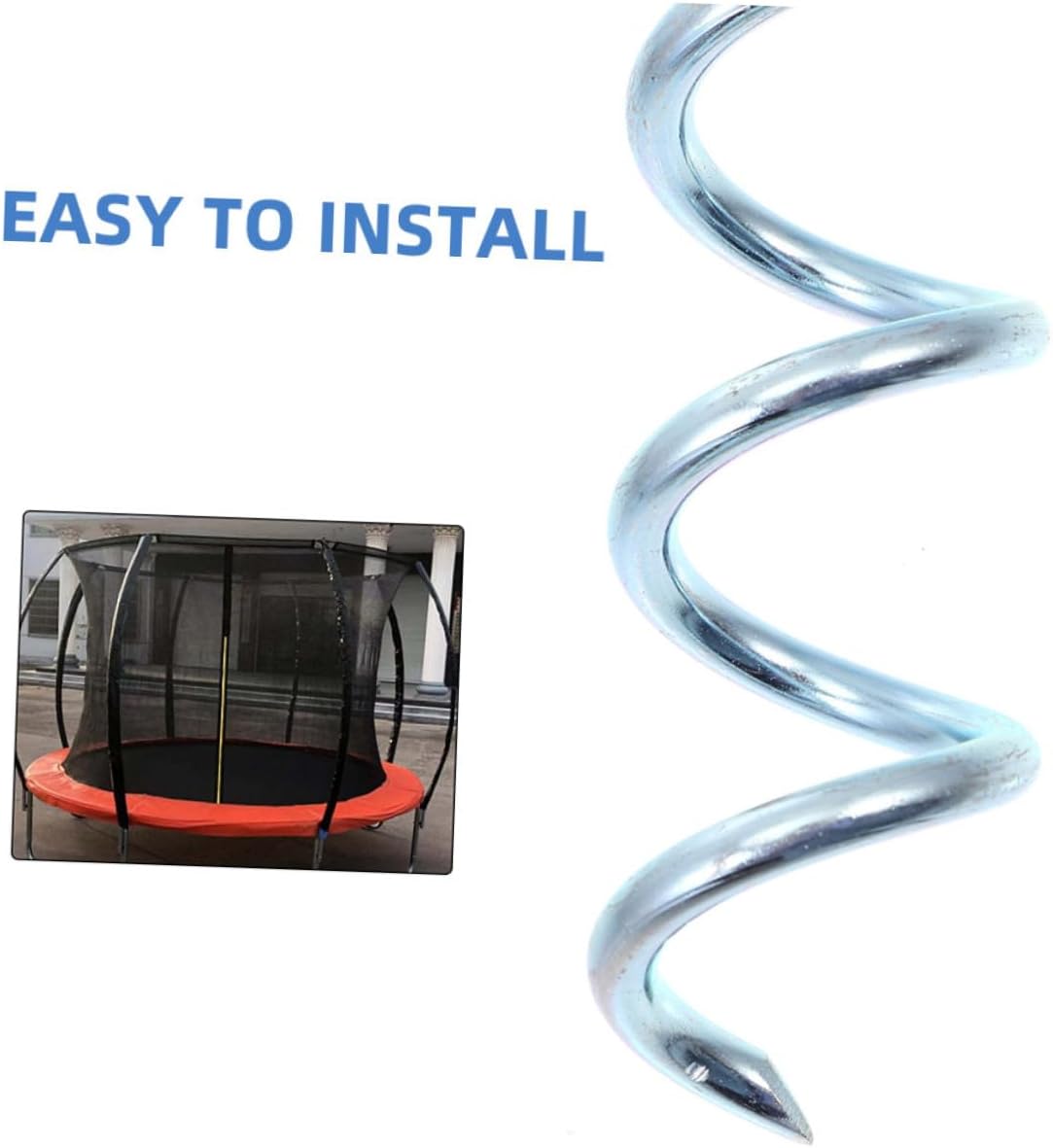 4pcs Spiral Tent Stakes Iron Ground Anchors Heavy Duty Canopy Pegs for Camping, Outdoor Lawn, Dog Tie-Outs and Tent Fixing