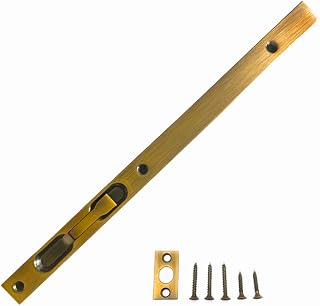 WEIJ 12 inch Stainless Steel Security Concealed Slide Bolt Lock,Safty Guard Lever Door Action Flush Bolt Lock Latch for Furniture Hardware Fitting Accessories Brass