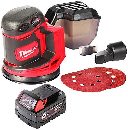 Milwaukee M18BOS125 18V Random Orbital Sander 125mm with 1 x 5.0Ah Battery