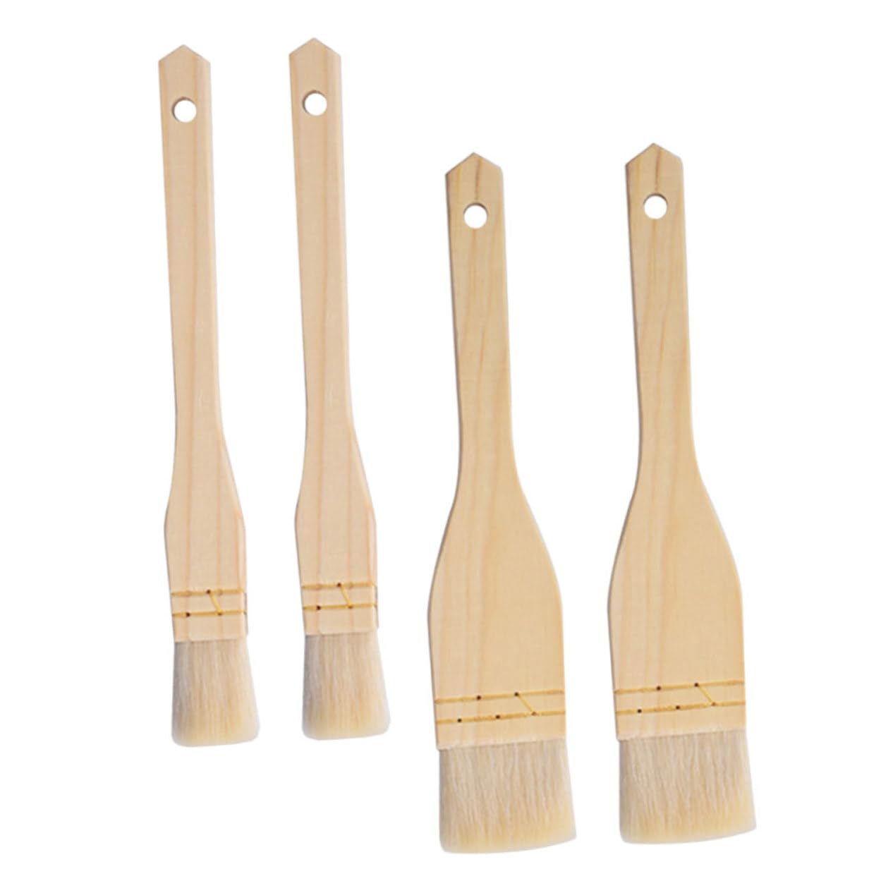 Ciieeo Bbq Brush for Grill Sauce 4pcs Pastry Brush Set Long Wooden Handle for Baking for Fathers Day