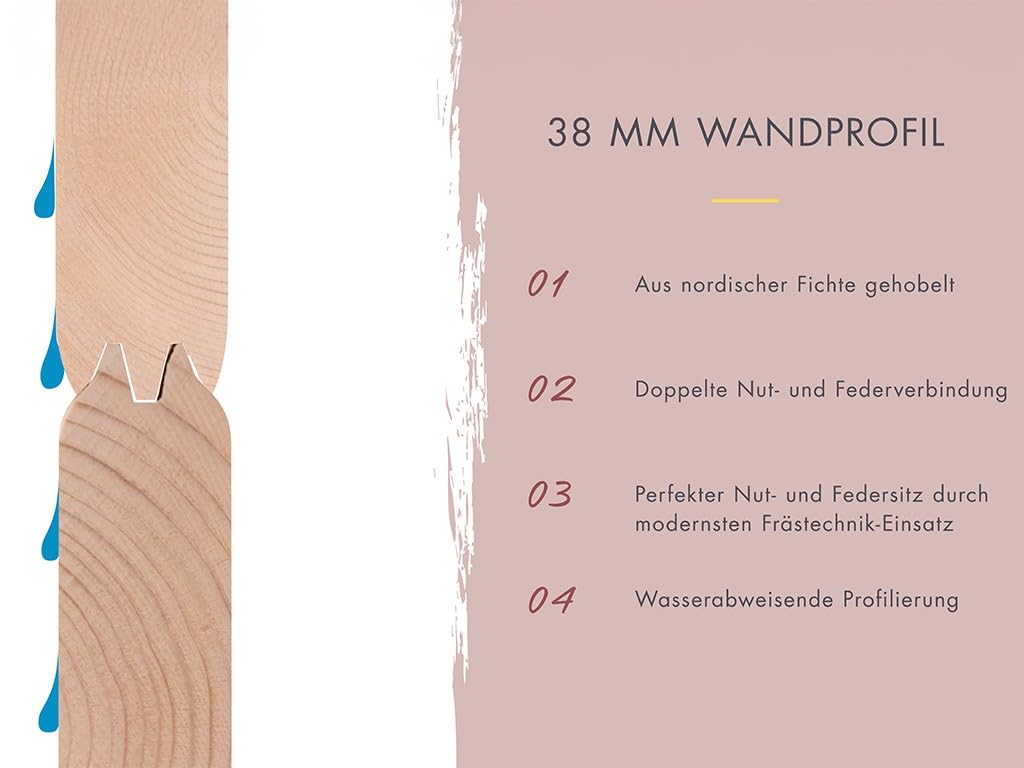Karibu Gartensauna 396,1x224,9x212,4cm│Außensauna mit Vorraum│mit bronzierter Glastür & 2 Liegen│Fronteinstieg│Massivholz│für 2–4 Personen + Boden