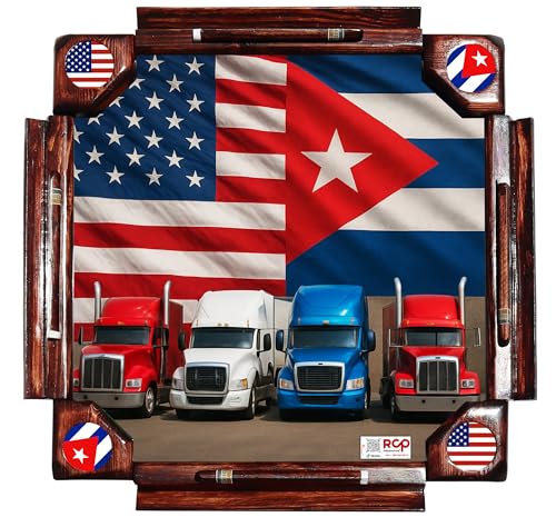 Mesa de Dominó plegable con diseño de camión y banderas
