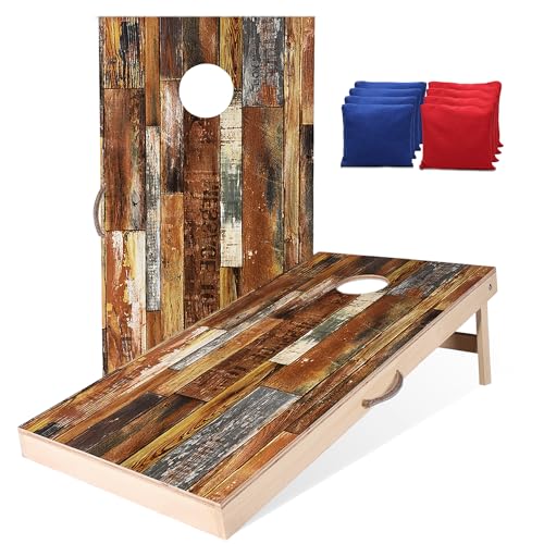 Image of Sportdo 4x2 ft Solid Wood Cornhole Set with 8 Bean Bags, Regulation Size Cornhole Board Set for Adults, Cornhole Game Set for Tailgate Backyard Toss Games Indoor&Outdoor Activities