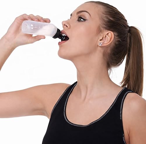 Miniatura 7 de Botellas de agua sin BPA de 10 onzas – Paquete de 2 cinturones de hidratación de repuesto para el ganador, tapas de empuje-tirar, diseño a prueba de