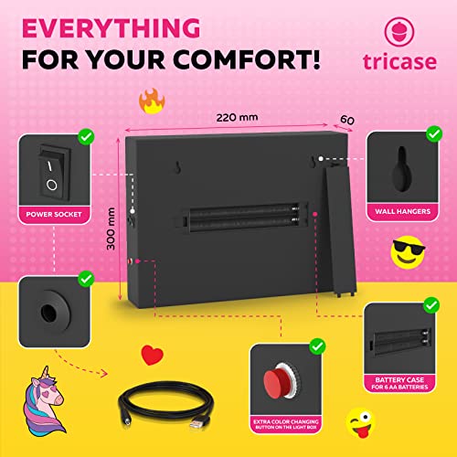 Cinema Light Box With Letters – Marquee Color Changing Light Box Sign With 386 Black & Color Letters & Emoji & 2 Markers- Premium Light Up Letter Board – 16 Dimmable Remote-Controlled Colored Options #TOP5