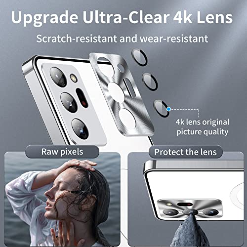 Coque magnétique pour Samsung Galaxy S22 Ultra et S21 Plus en aluminium argent
