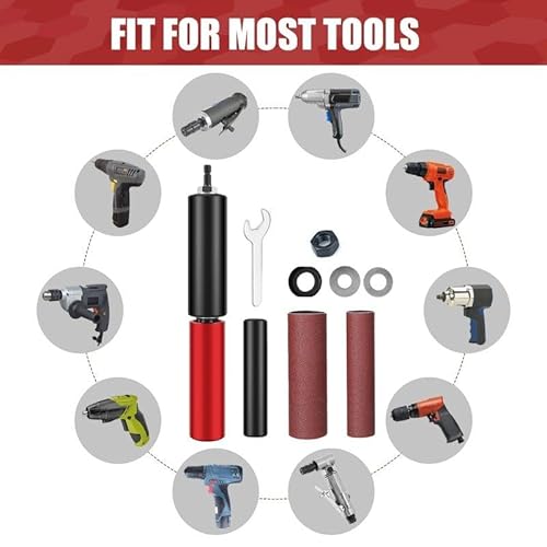 Uadme Spindelschleifer Adapter, 3/8 Zoll Gummi Schleiftrommel, Schleifhülsen Schleifwalzen Zubehör zum Schleifen und Polieren von Kurven, Umflächen, Konturieren, Materialentfernung