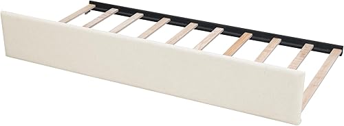 Miniatura 207 de Base de cama flotante tamaño Queen con luces LED y carga USB, marco de cama LED de plataforma tapizada moderna, no necesita somier (blanco-1)