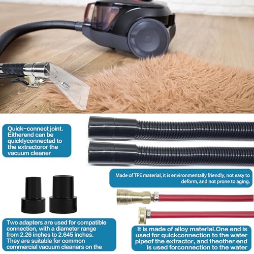Image of Better Extractor Hose Kit, Compatible with Shop Vac Extractor Kit, Comes with 25 FT Waterline,Combined Spray and Suction Dusting Head, Suitable for Household, Automotive, and Industrial Cleaning