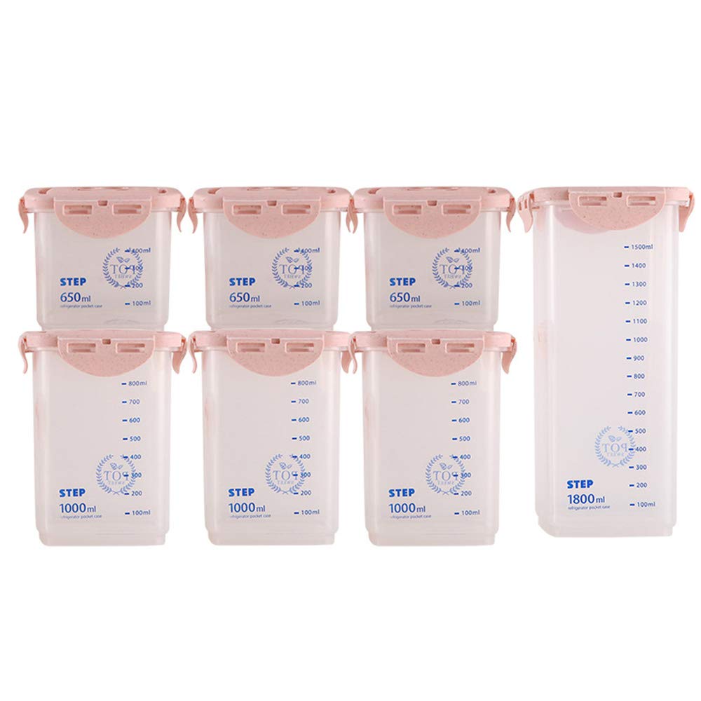 Contenitori Alimentari, Contenitore per Cereali, Durevole Impilabile Contenitori, Airtight, Mantieni Il Cibo Fresco e Asciutto, Pink