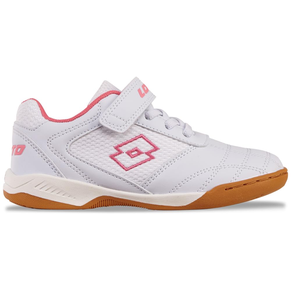 Lotto Whizzer K Unisex Trainers – Children and Youth, White Fr Pink, 38 EU