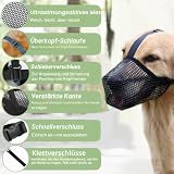 Maulkorb für große Hunde, Maulkorb mittlere Hunde mit Klettverschluss, Atmungsaktive Haustier Maske Hundetraining für Kleine Mittlere große (Schwarz, M)