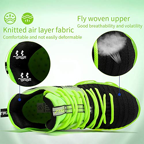 Jmfchi Boys Basketball Shoes Kids Sneakers High-Top Sports Shoes Durable Lace-Up Non-Slip Running Shoes Secure For Little Kids Big Kids And Girls Size 4 Green #TOP1