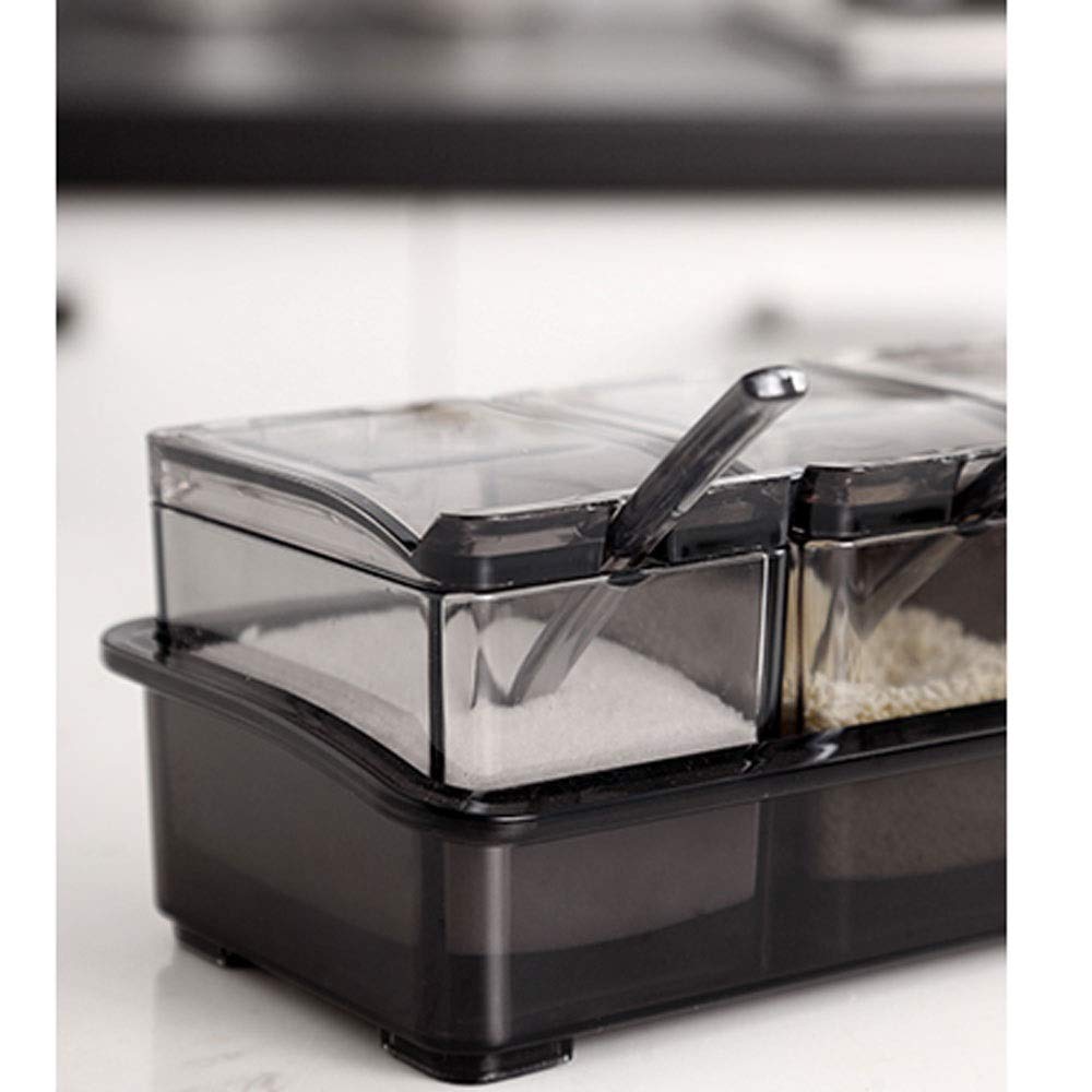 Pot Epices Boîte d'assaisonnement en Plastique en Plastique résistant à l'humidité (Une Longueur de Costume 25.4cm * Hauteur 8cm * Largeur 10cm Longueur 13cm * 2.5cm)