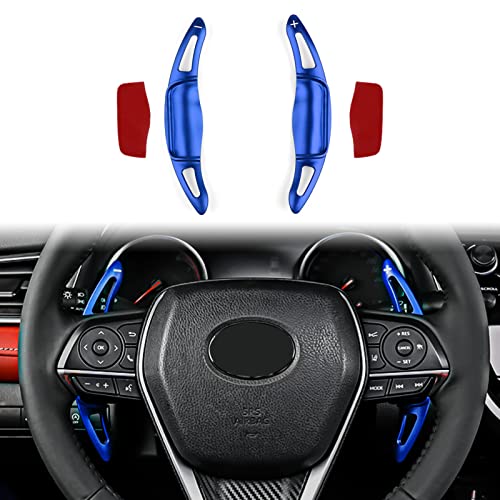 CKE Compatible with Toyota Camry 2026 2025 2024 2023 2022 2021 2020 2019 2018 for Corolla RAV4 Crown Avalon Accessories Sporty Car Paddle Shifter Extension Shift Paddle Cover Trims -Blue