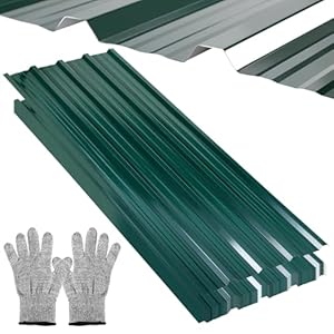 Jayseuw 48er Set Profilblech Trapezblech, Dachplatten Wellblechplatten für Dach 129x46cm 28m² Metall Stahlblechdachplatten Dachblech Blech für Carport Gerätehaus, Grün