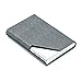 Padike Business Card Holder, Upgraded Leather Business Card Case Pocket Card Holders for Men or Women, Metal Slim Name Card Holder RFID Blocking Business Card Carrier with Magnetic Closure (Gray)