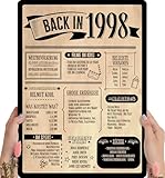 28 Geburtstag, Alte Zeitung Holzbild - Back in 1998 Vintage - personalisierbar zum Hinstellen/Aufhängen opt. beleuchtet, 28ter Geburtstag, 28 Geburtstag Frau & Mann, Jahr 1998 - persönliches Geschenk