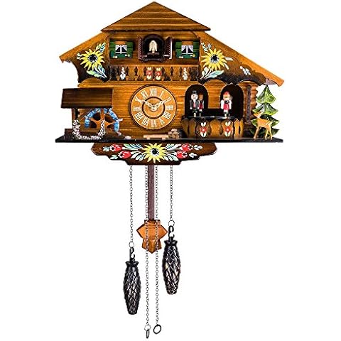 Kintrot Cuckoo Clock Pendulum Quartz Wall Clock Black Forest Chalet House Home Decor Cover