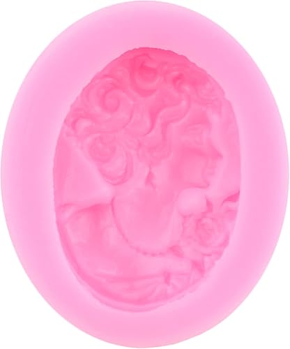 Miniatura 8 de Mujiang Lady Avatar - Juego de 4 moldes de silicona para decoración de tartas, diseño de camafeo, para cupcakes, pasta de goma de chocolate,