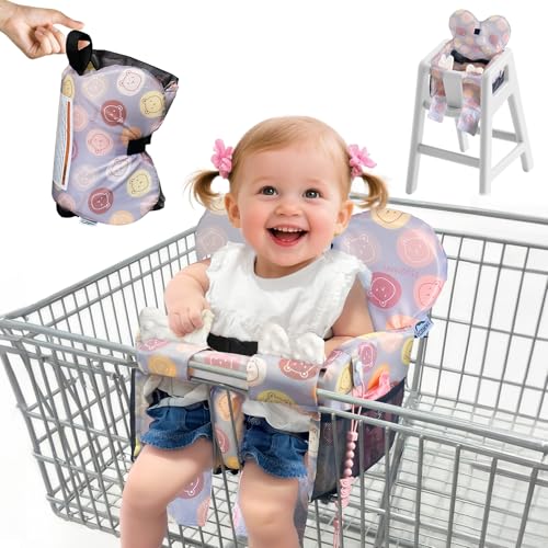 LWWACSS Premium Baby Shopping Cart Cover & High Chair Seat Protector - Universal Fit for Grocery Carts, Restaurant Chairs,Restaurant Seats, and Park Swings-Girl & Boy(Little Bear)